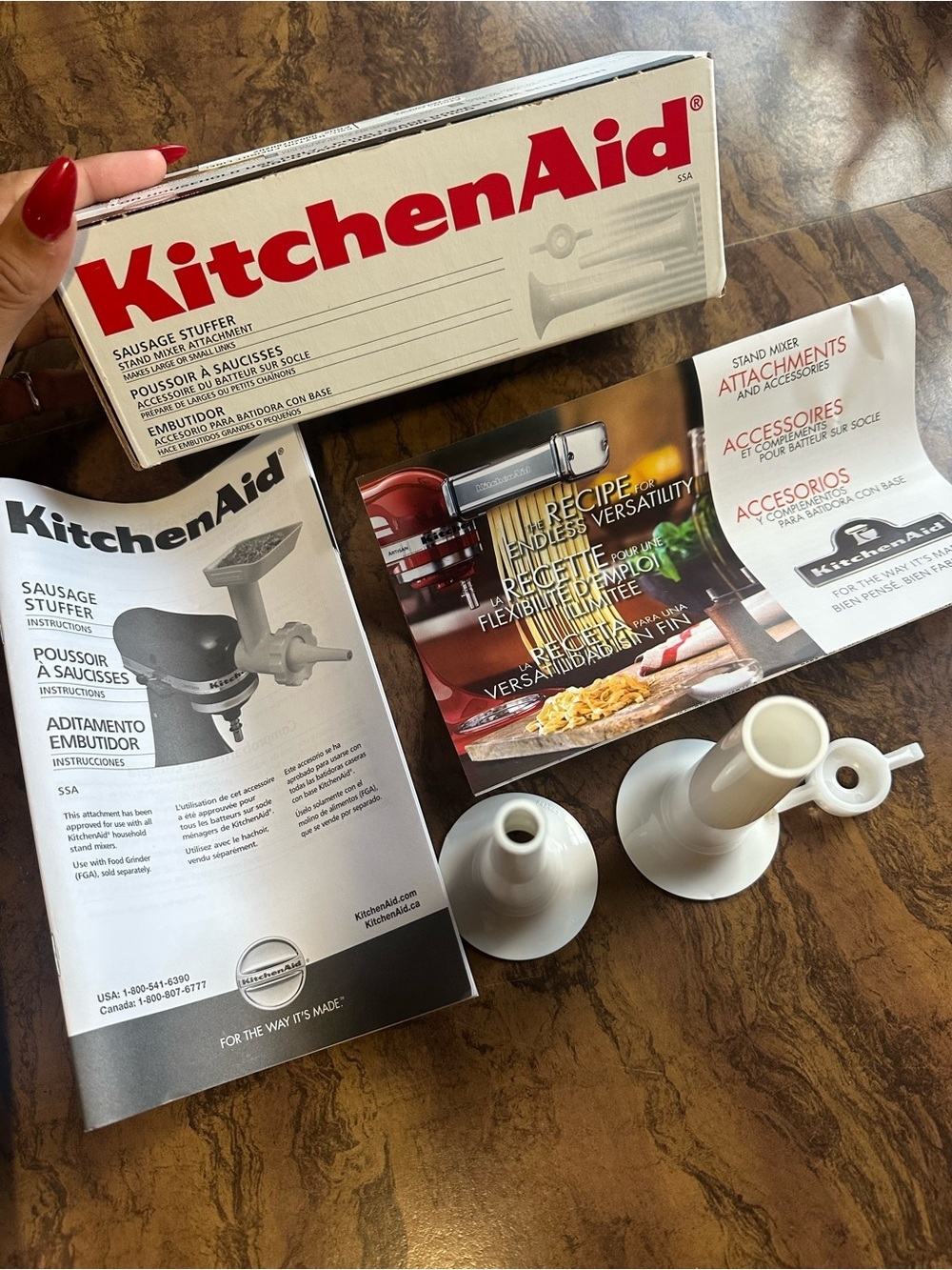 KitchenAid White Sausage Stuffer Attachment Complete W/Box Accessory